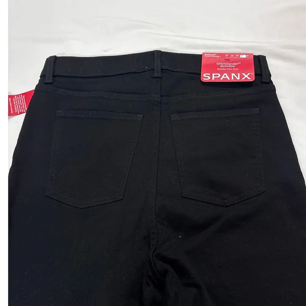 NWT SPANX sculpt Womens 12 Tall ReDefine Flare Jeans Wide Leg Western Festival